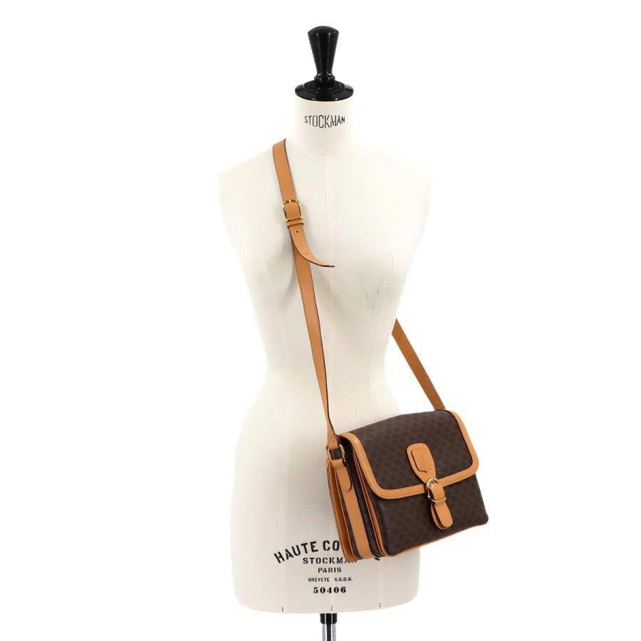 CELINE（セリーヌ） 美品 マカダム ショルダー バッグ PVC レザー 