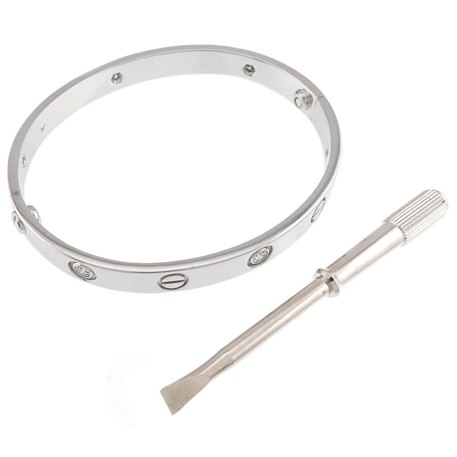 カルティエ Cartier ラブ ブレス ハーフ ダイヤ 6P #16 K18 WG 750 