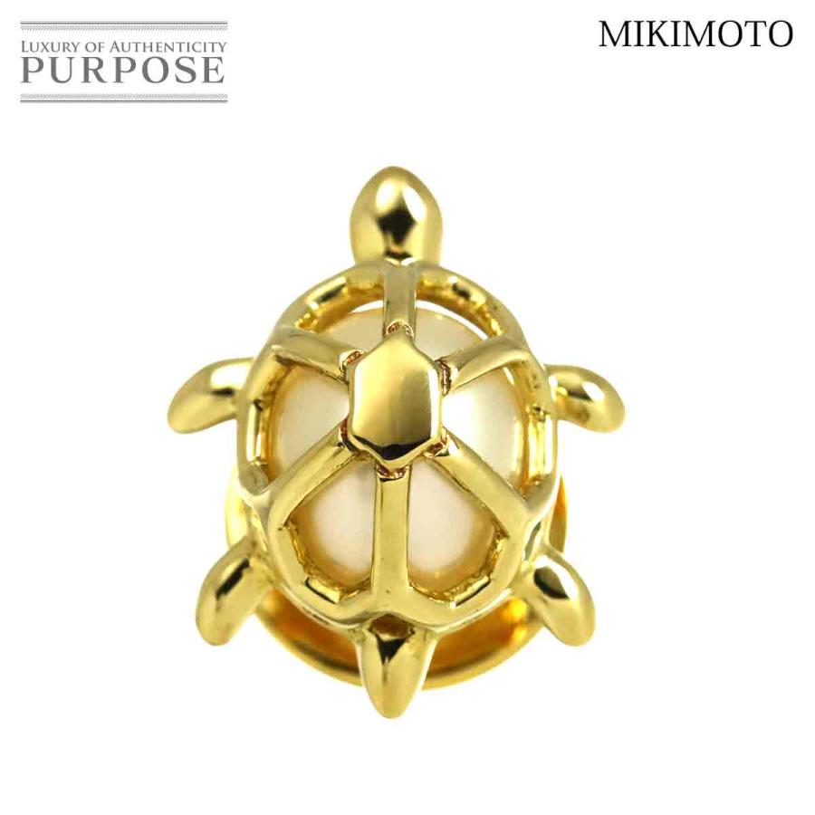 MIKIMOTO（ミキモト） 淡水真珠 ピンブローチ K18 YG イエローゴールド