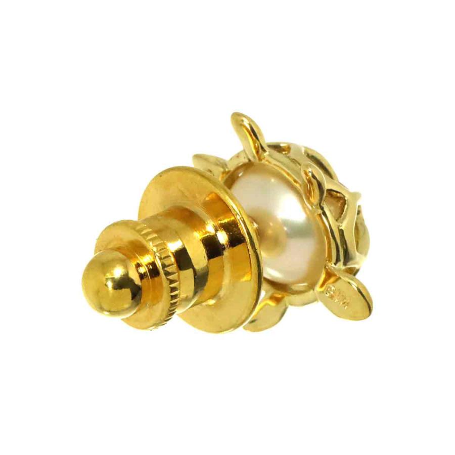 MIKIMOTO（ミキモト） 淡水真珠 ピンブローチ K18 YG イエローゴールド