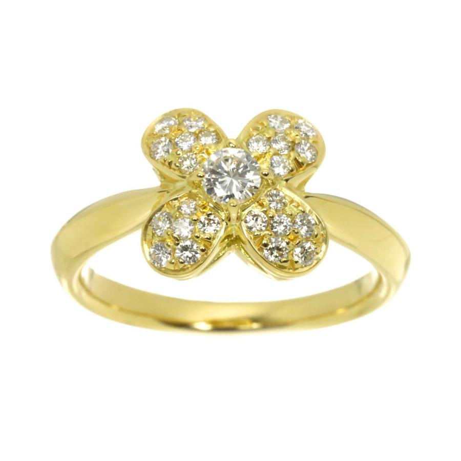 リング 15号 ダイヤ 0.43ct K18 YG イエローゴールド 750 指輪 Diamond 