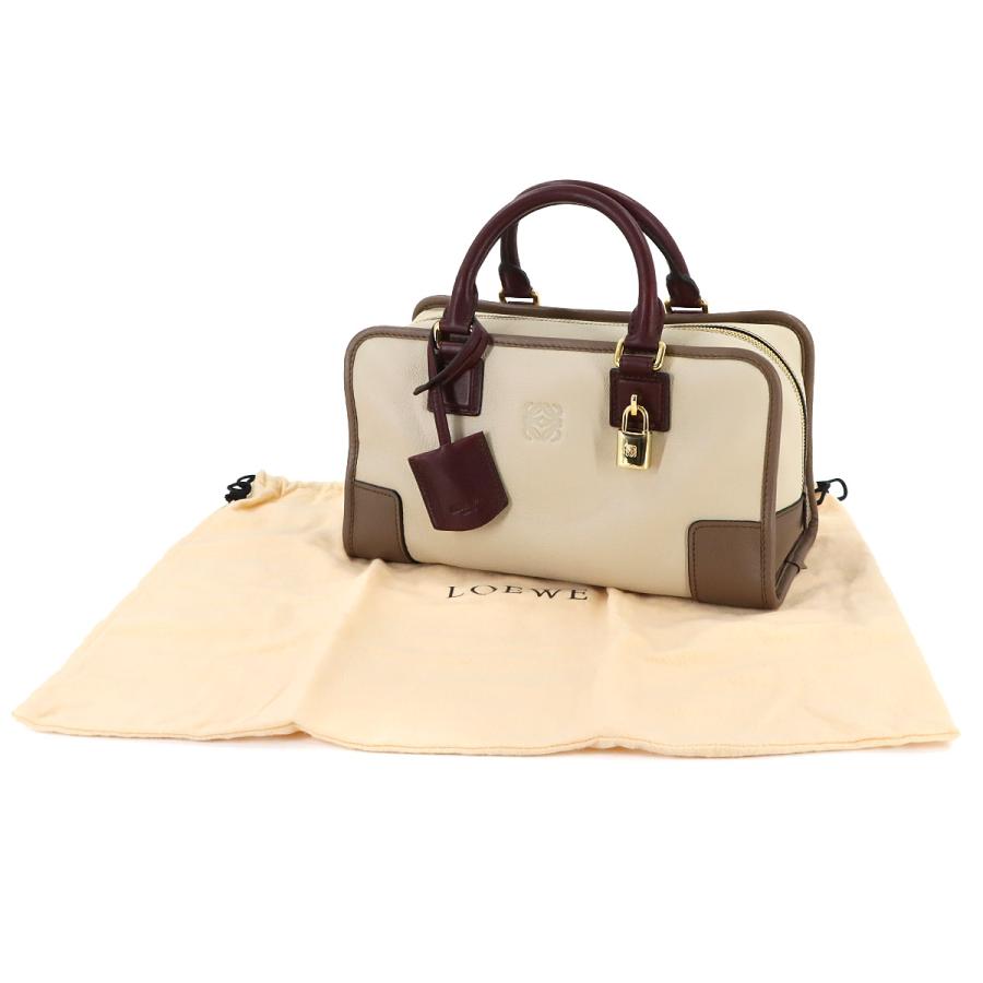 LOEWE（ロエベ） 美品 アマソナ 28 ハンド バッグ レザー ベージュ 