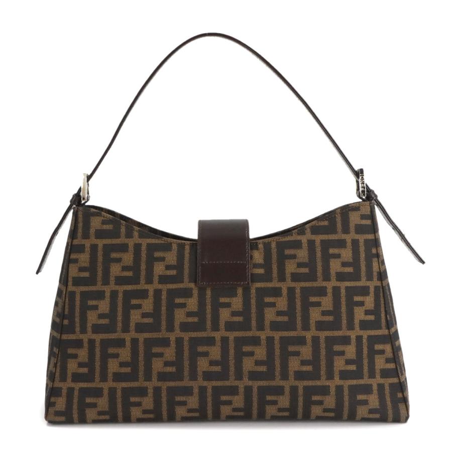 新品同様 フェンディ FENDI ズッカ ショルダー バッグ キャンバス レザー ブラウン 16115 シルバー 金具 90308250_1