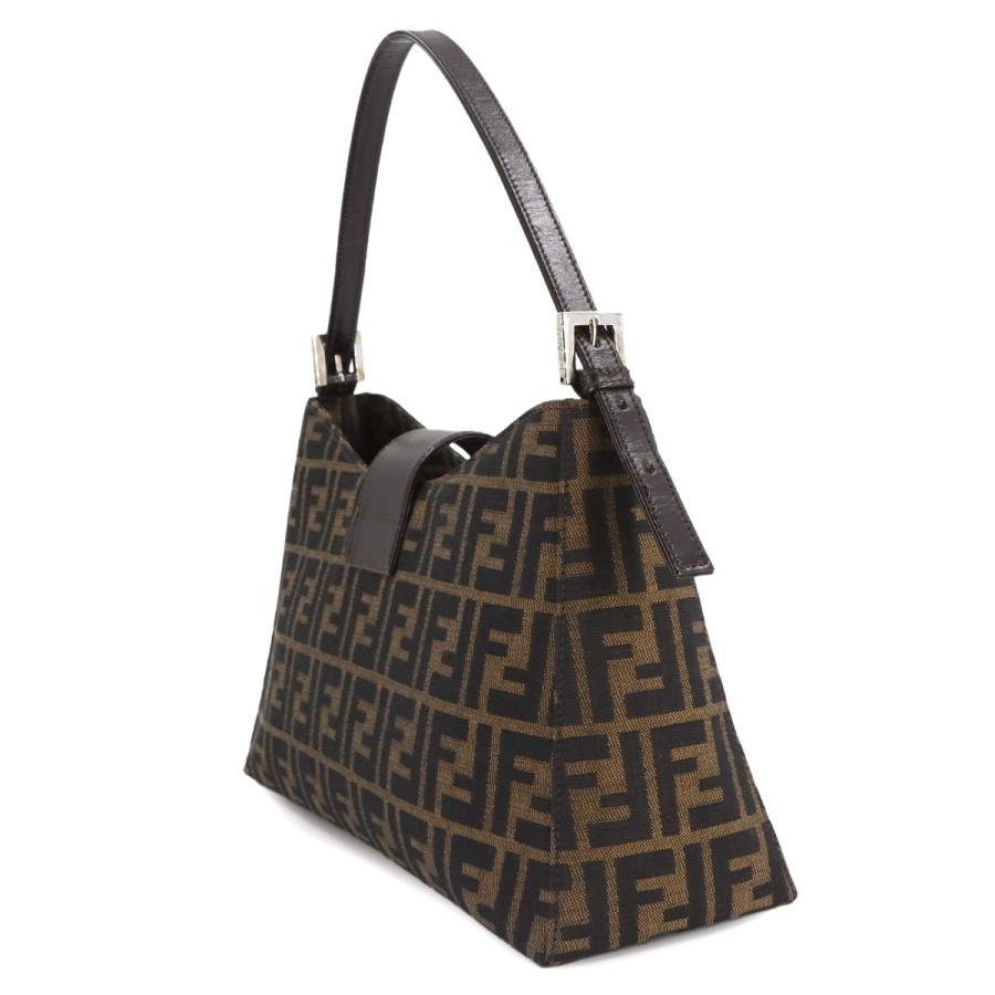 新品同様 フェンディ FENDI ズッカ ショルダー バッグ キャンバス レザー ブラウン 16115 シルバー 金具 90308250_2
