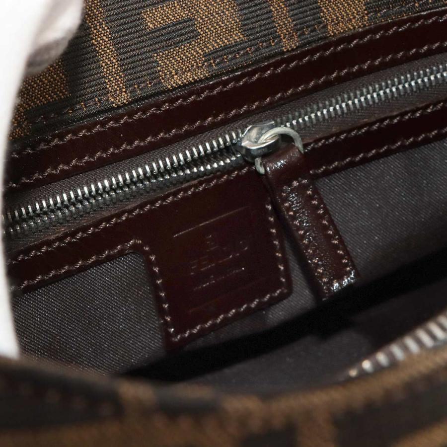 新品同様 フェンディ FENDI ズッカ ショルダー バッグ キャンバス レザー ブラウン 16115 シルバー 金具 90308250_6