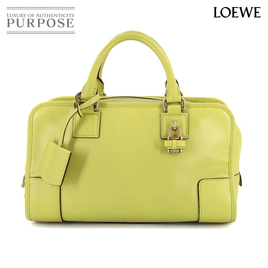 LOEWE（ロエベ） 新品同様 アマソナ 28 ハンド バッグ レザー ライム 