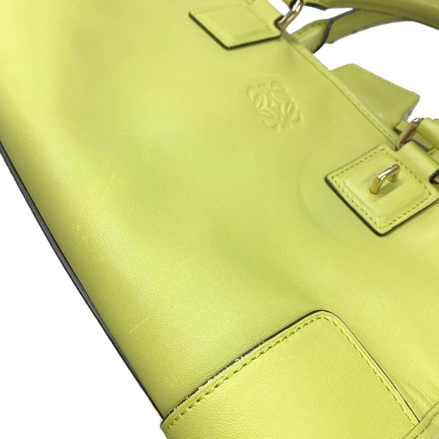 LOEWE（ロエベ） 新品同様 アマソナ 28 ハンド バッグ レザー ライム 