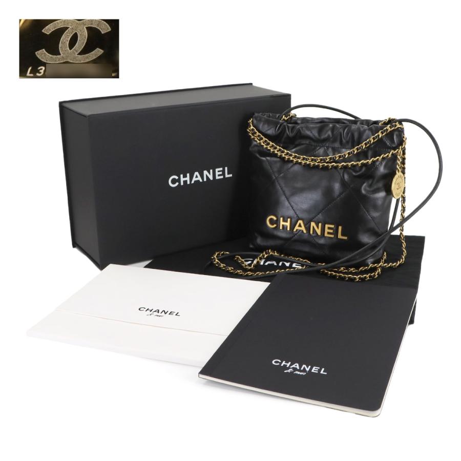 未使用 展示品 シャネル CHANEL 22 ミニ 2way チェーン ハンド ショルダー バッグ レザー ブラック AS3980 VLP 90261663 CHANEL - 未使用 展示品 シャネル CHANEL 22 ミニ 2way チェーン