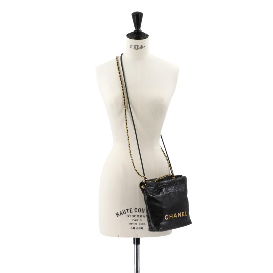 未使用 展示品 シャネル CHANEL 22 ミニ 2way チェーン ハンド ショルダー バッグ レザー ブラック AS3980 VLP 90261663 CHANEL（シャネル） 未使用 展示品 CHANEL 22 ミニ 2way チェーン