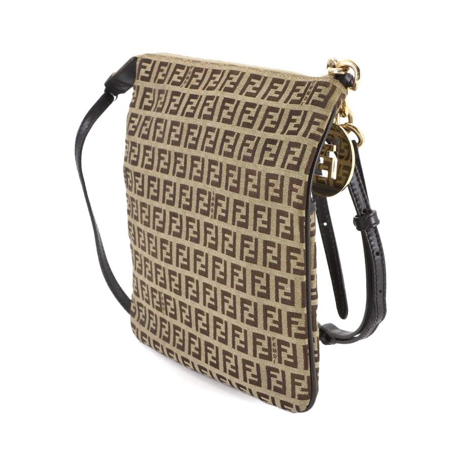 フェンディ FENDI ズッキーノ ショルダー バッグ キャンバス レザー ベージュ ブラウン 8BT150 ゴールド 金具 Zucchino Bag 90308422_2