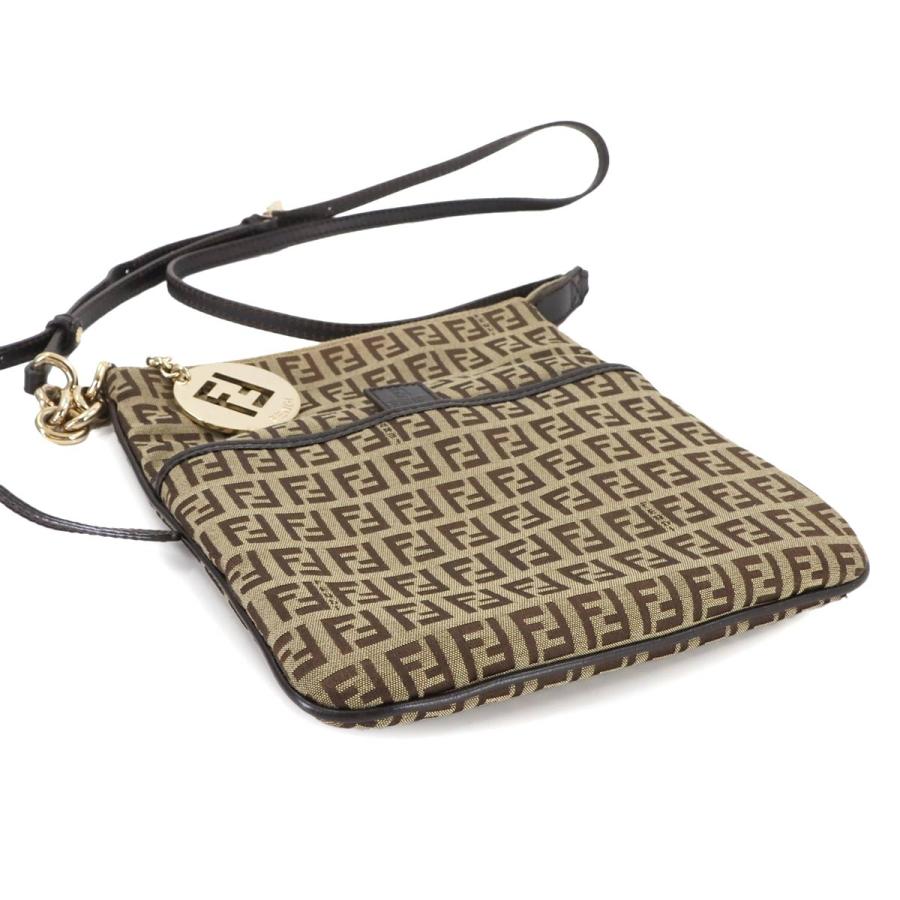 フェンディ FENDI ズッキーノ ショルダー バッグ キャンバス レザー ベージュ ブラウン 8BT150 ゴールド 金具 Zucchino Bag 90308422_3