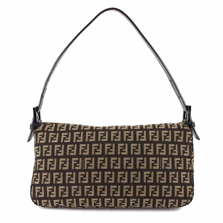 美品 フェンディ FENDI ズッキーノ マンマバケット ショルダー バッグ キャンバス ブラウン ベージュ 8BR003 90308431_1