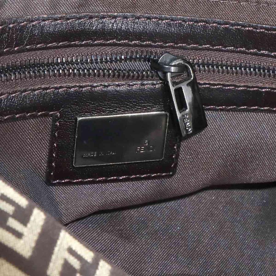 美品 フェンディ FENDI ズッキーノ マンマバケット ショルダー バッグ キャンバス ブラウン ベージュ 8BR003 90308431_6