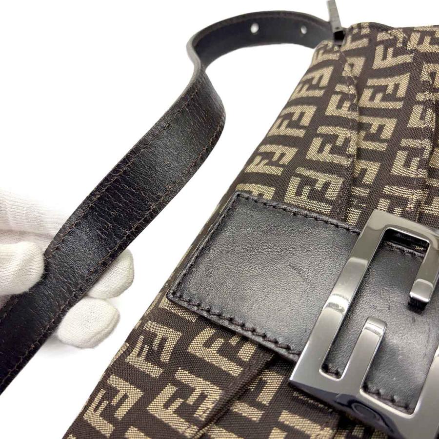 美品 フェンディ FENDI ズッキーノ マンマバケット ショルダー バッグ キャンバス ブラウン ベージュ 8BR003 90308431_8