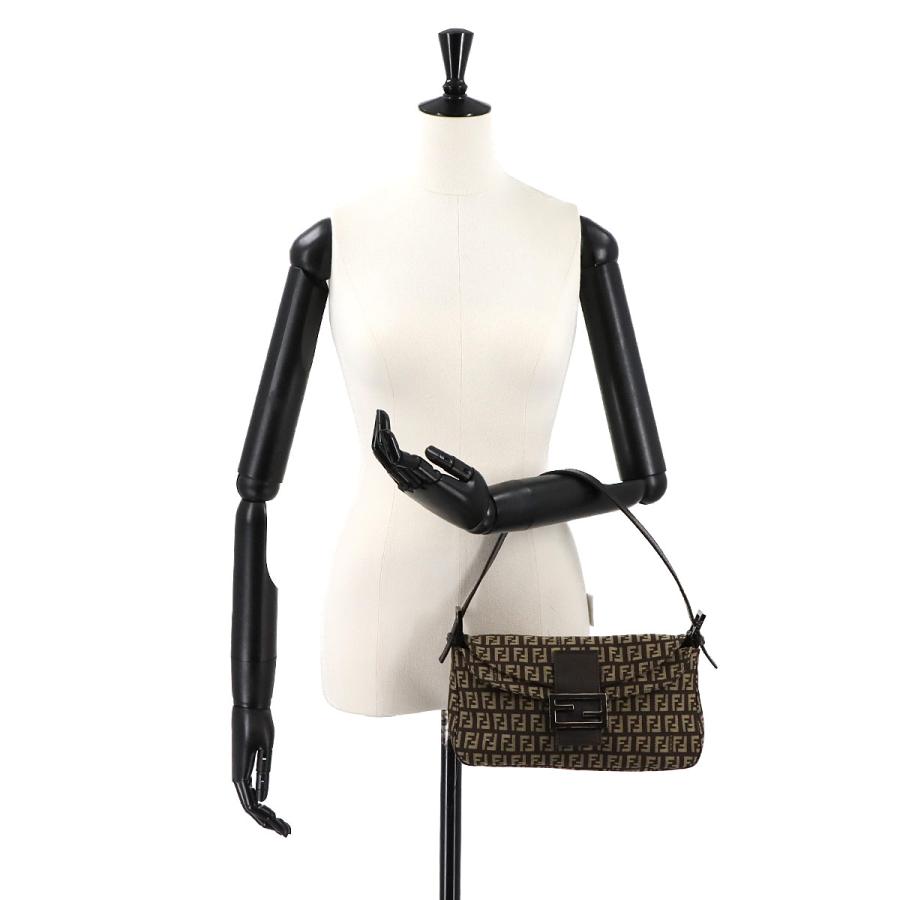 美品 フェンディ FENDI ズッキーノ マンマバケット ショルダー バッグ キャンバス ブラウン ベージュ 8BR003 90308431_9