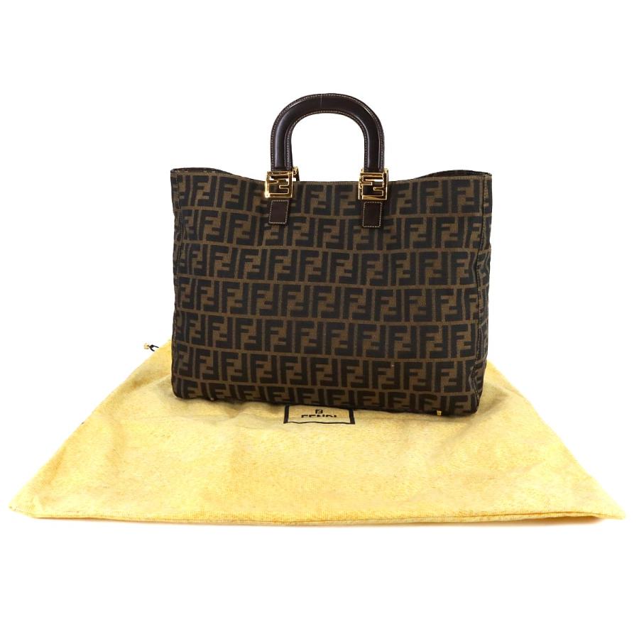 ✨美品✨ FENDI ズッカ柄 ボストンバッグ ゴールド金具 キャンバス