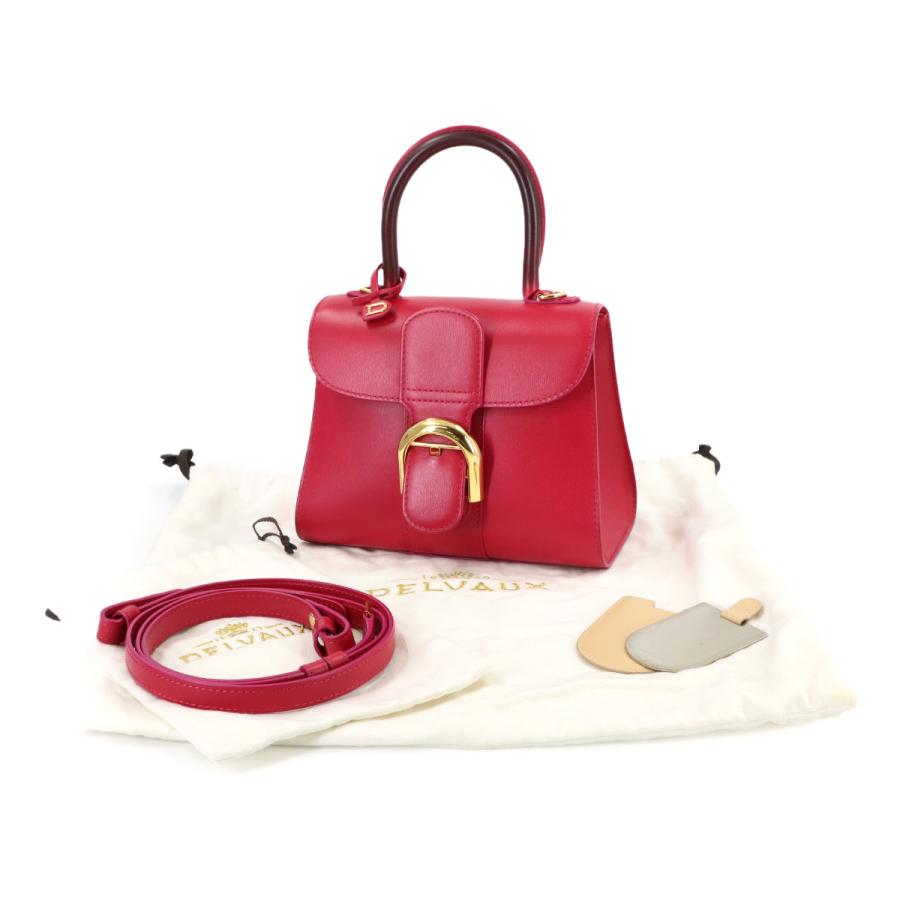 Delvaux ブリヨン風　ショルダーストラップ付き　ハンドバッグ 新品同様 デルヴォー DELVAUX ブリヨン ミニ 2way ハンド ショルダー