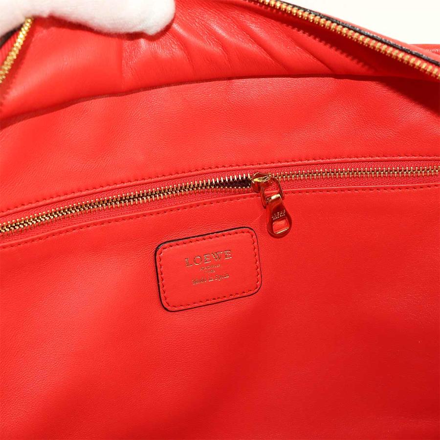 ロエベ LOEWE アマソナ 36 ハンド バッグ レザー レッド 352.45.A22 ゴールド 金具 Amazona 36 90308453の画像