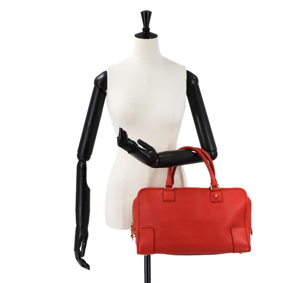 ロエベ LOEWE アマソナ 36 ハンド バッグ レザー レッド 352.45.A22 ゴールド 金具 Amazona 36 90308453の画像