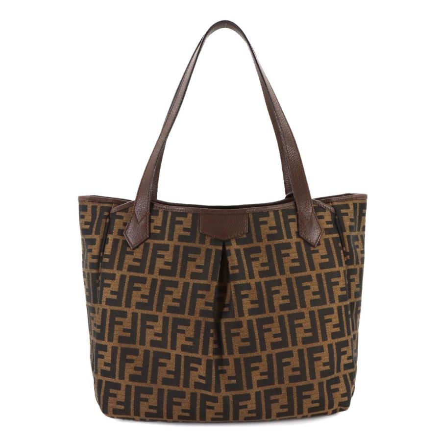 FENDI（フェンディ） ズッカ トート バッグ キャンバス レザー
