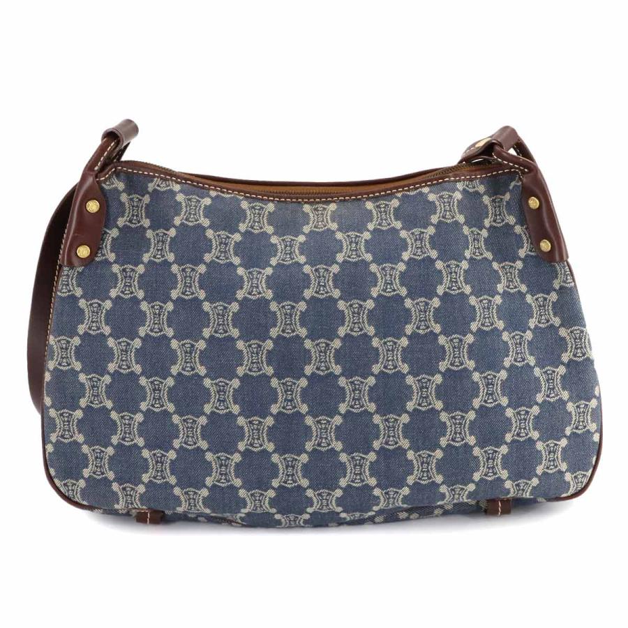 CELINE（セリーヌ） 新品同様 マカダム ショルダー バッグ デニム