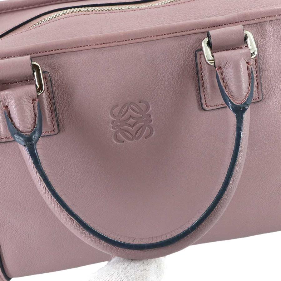 LOEWE（ロエベ） アマソナ 28 ハンド バッグ レザー ピンク シルバー