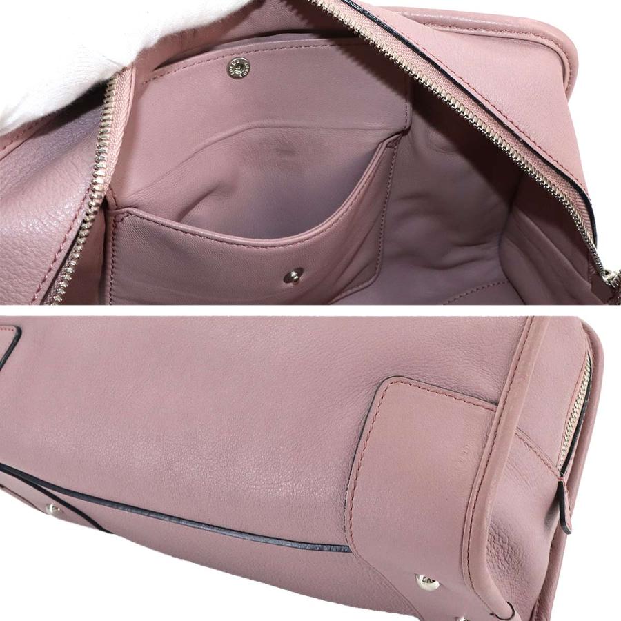 LOEWE（ロエベ） アマソナ 28 ハンド バッグ レザー ピンク シルバー