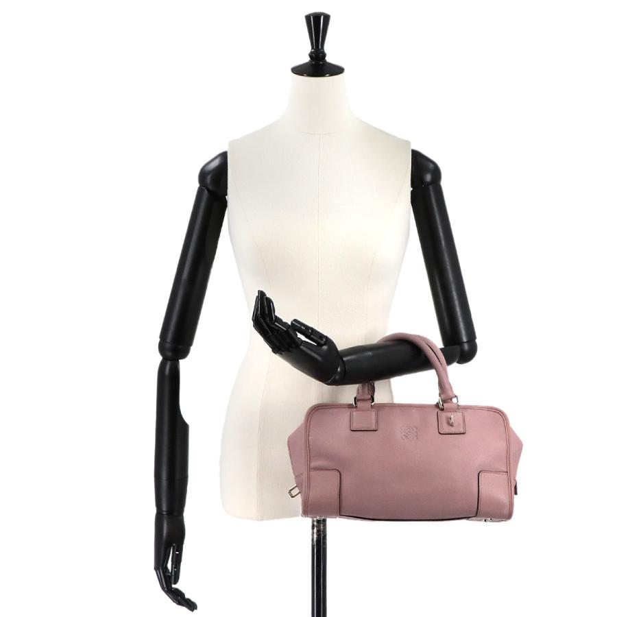 ロエベ アマソナ28 ピンクハンドバッグ LOEWE（ロエベ） アマソナ 28 ハンド バッグ レザー ピンク シルバー