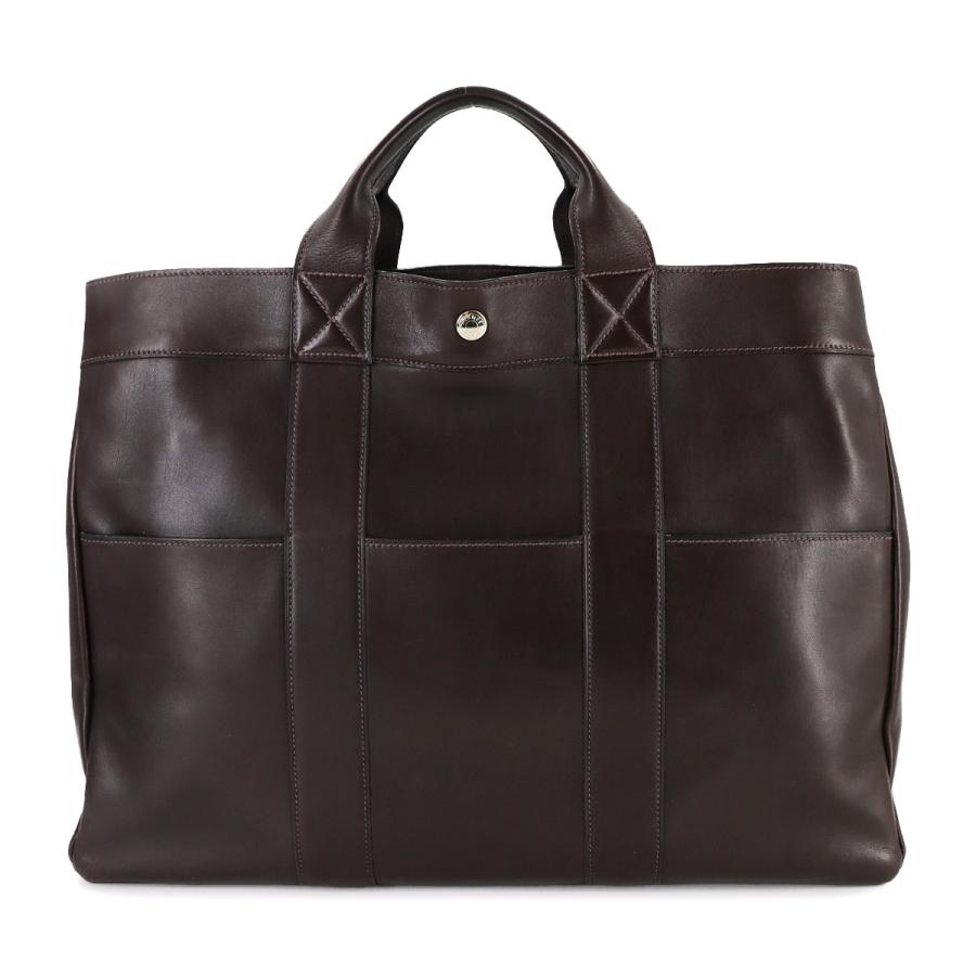 HERMES フールトゥ PM ブラウン エバーカーフ ハンドバッグ HERMES（エルメス） オールレザー フールトゥ MM トート バッグ エバー