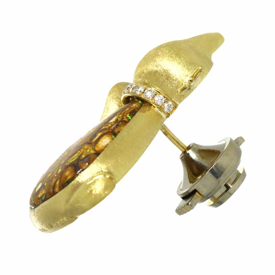 オパール 4.23ct ダイヤ 0.06ct ブローチ K18 YG イエローゴールド 750 Opal Brooch 90309383_3