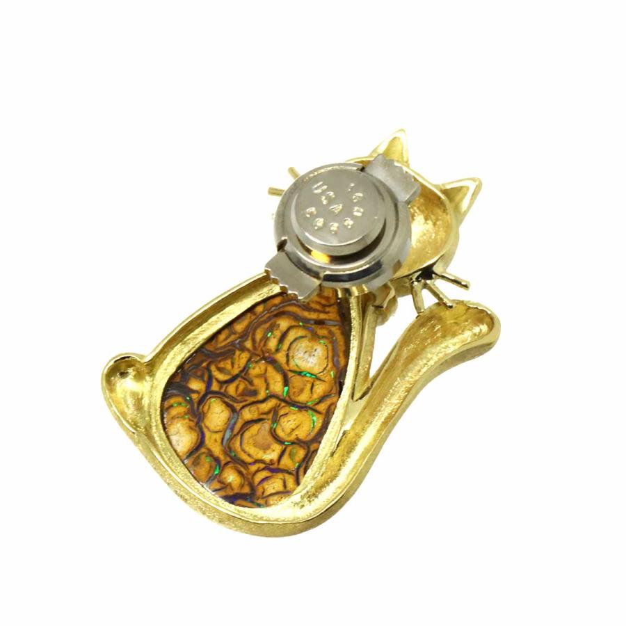 オパール 4.23ct ダイヤ 0.06ct ブローチ K18 YG イエローゴールド 750 Opal Brooch 90309383_4