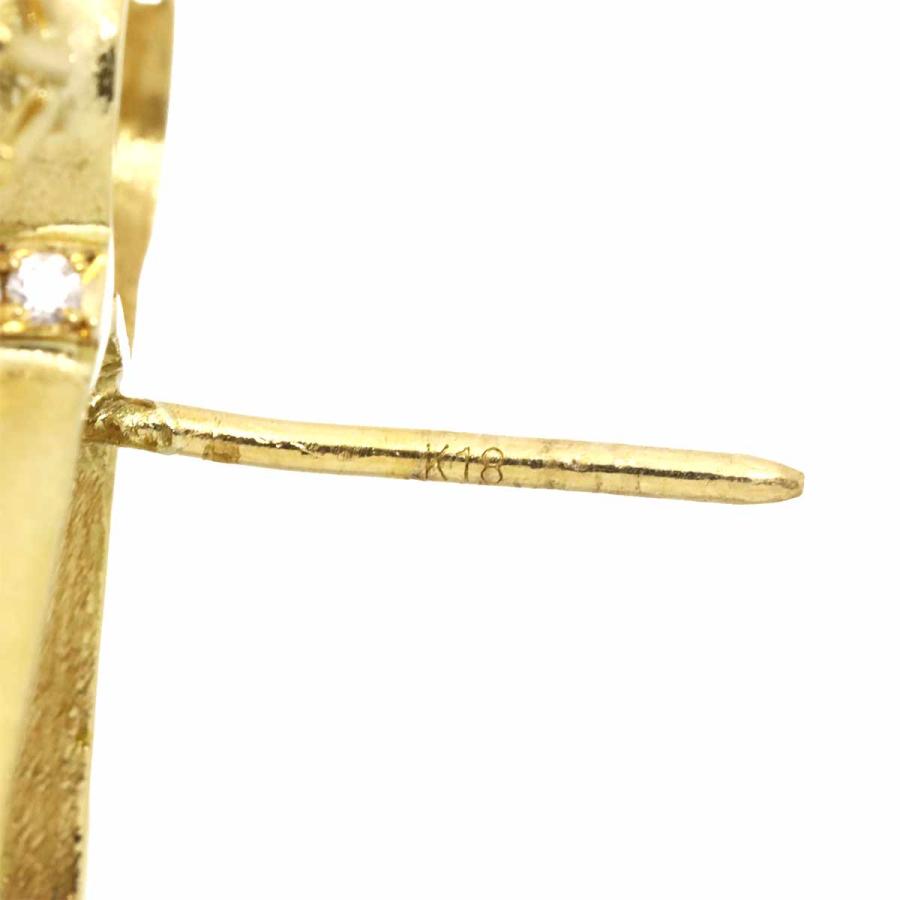 オパール 4.23ct ダイヤ 0.06ct ブローチ K18 YG イエローゴールド 750 Opal Brooch 90309383_6