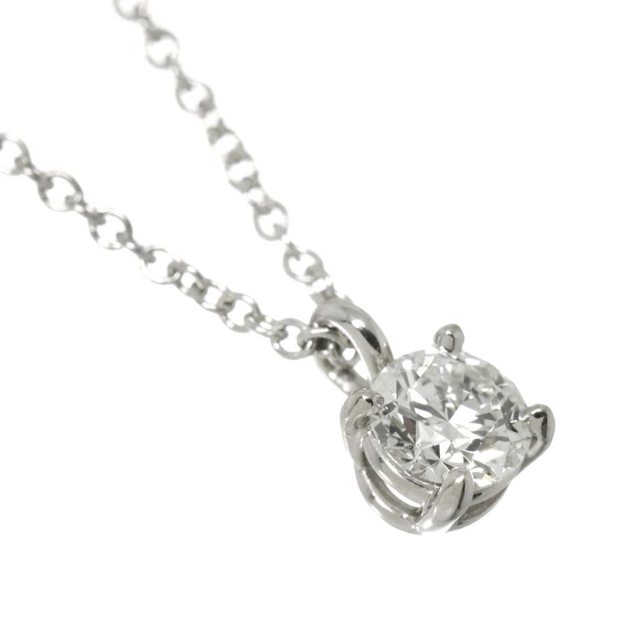 ティファニー TIFFANY&CO. ソリティア ダイヤ 0.30ct H/VS2/3EX ネックレス 40cm Pt プラチナ Necklace【鑑定書付き】 90309402