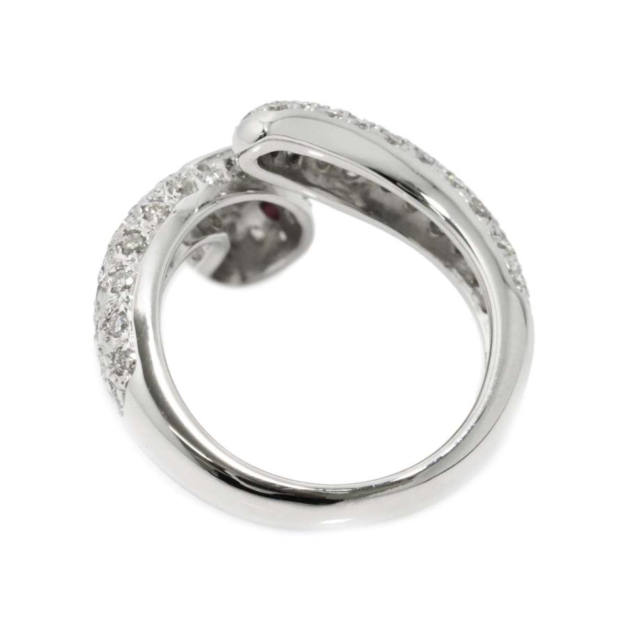 リング 11号 ルビー 0.06ct ダイヤ 1.08ct K18 WG ホワイトゴールド