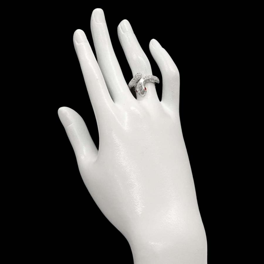 リング 11号 ルビー 0.06ct ダイヤ 1.08ct K18 WG ホワイトゴールド 