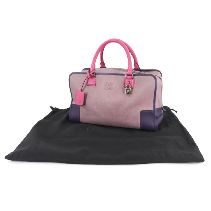 LOEWE（ロエベ） アマソナ 36 ハンド バッグ レザー ピンク パープル