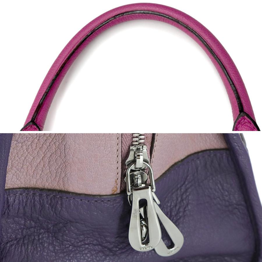 LOEWE（ロエベ） アマソナ 36 ハンド バッグ レザー ピンク パープル