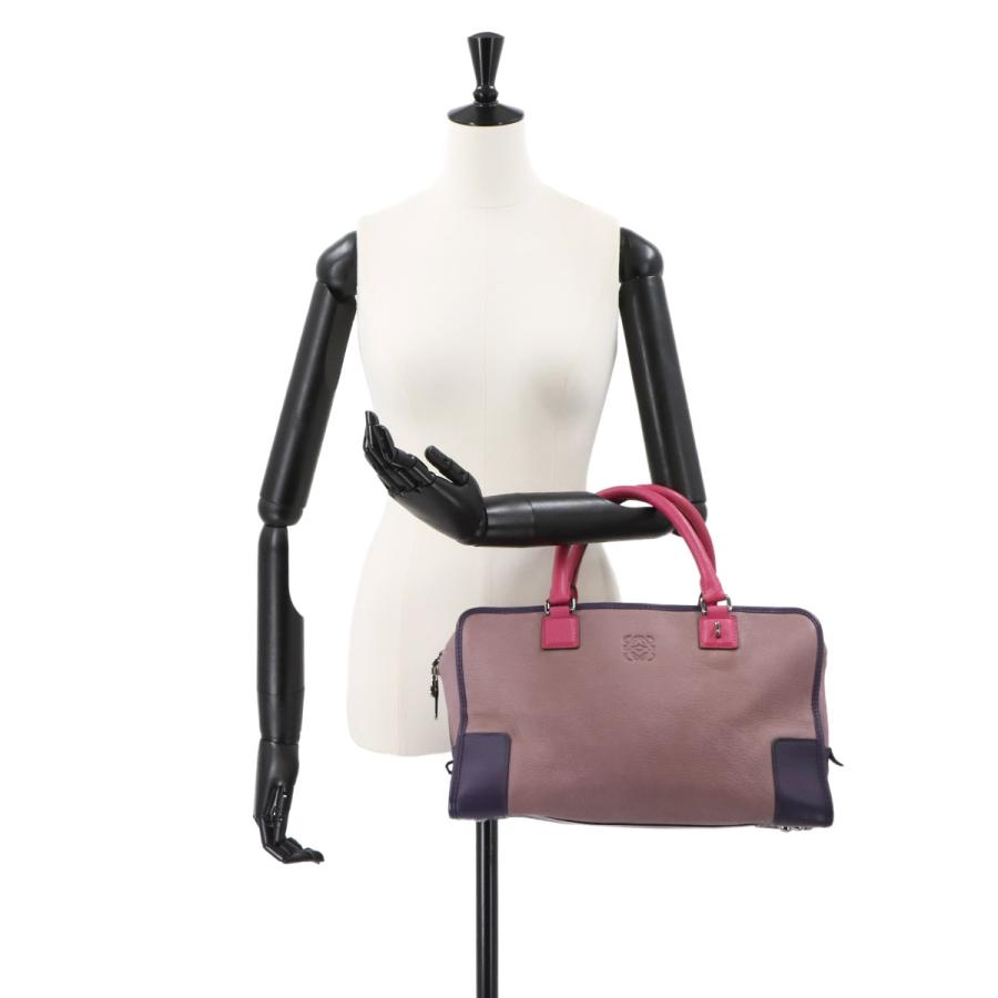 LOEWE（ロエベ） アマソナ 36 ハンド バッグ レザー ピンク パープル