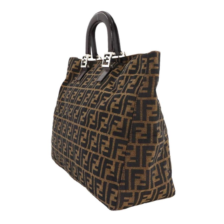FENDI（フェンディ） 新品同様 ズッカ ハンド バッグ キャンバス