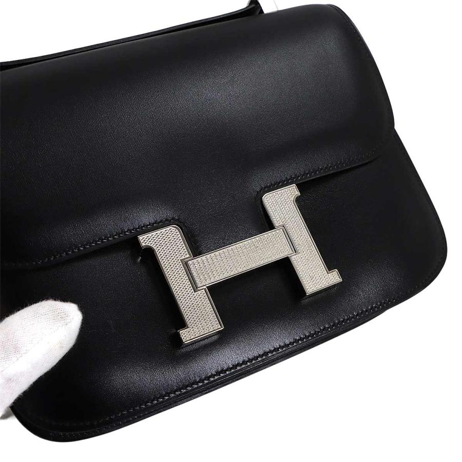 正規品　HERMES レザーグローブ　コンスタンス　ブラック　7 1/2 HERMES（エルメス） 新品同様 コンスタンス 23 ギロッシュ ショルダー