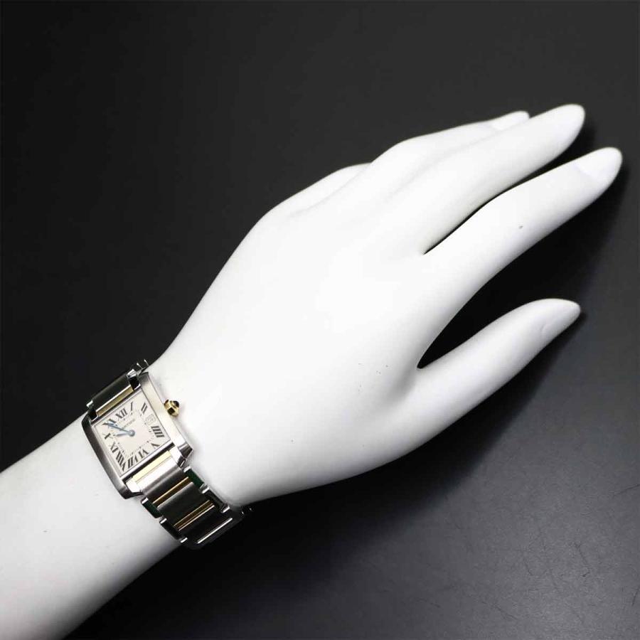 カルティエ Cartier タンクフランセーズMM コンビ W51012Q4 ボーイズ アイボリー K18YG クォーツ Tank Francaise MM 90310200 Cartier（カルティエ） タンクフランセーズMM コンビ W51012Q4