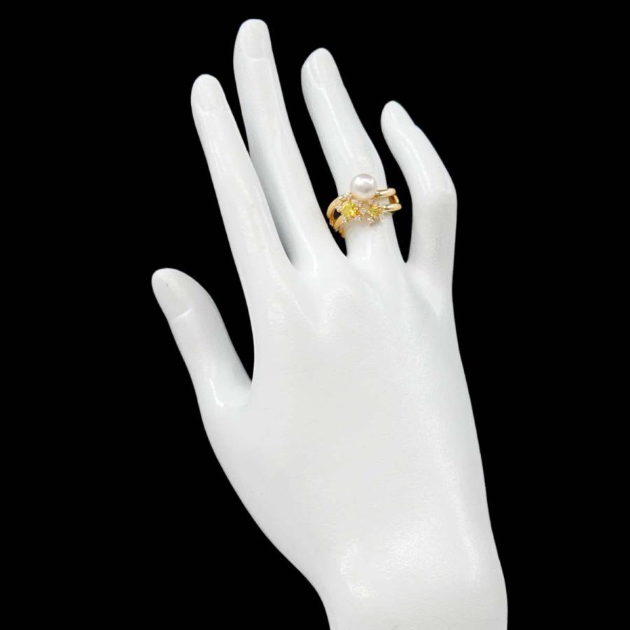 値下げ★タサキ TASAKI K18パールリング 11号 /アコヤ真珠、ダイヤ Cartier（カルティエ） タサキ TASAKI 11号 リング アコヤ真珠 7.3mm