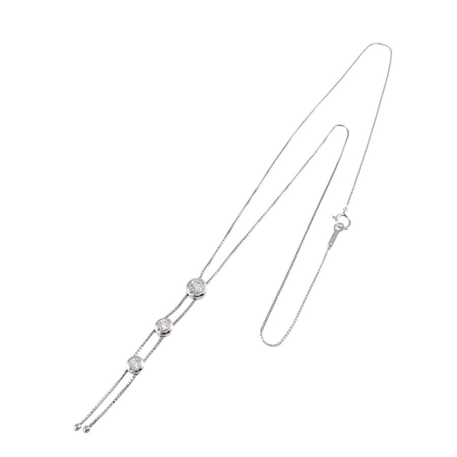 タサキ TASAKI トリロジー ダイヤ 0.53ct ネックレス 51cm K18 WG ホワイトゴールド 750 田崎真珠 Necklace【証明書付き】 90310379_1