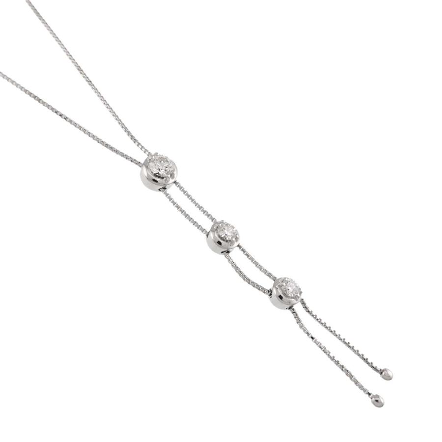 タサキ TASAKI トリロジー ダイヤ 0.53ct ネックレス 51cm K18 WG ホワイトゴールド 750 田崎真珠 Necklace【証明書付き】 90310379_2