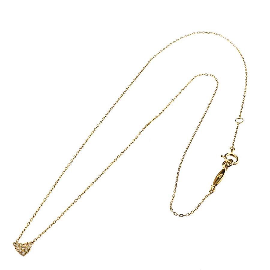 AHKAH（アーカー） ハート ダイヤ 0.05ct ネックレス 40cm K18 YG 750