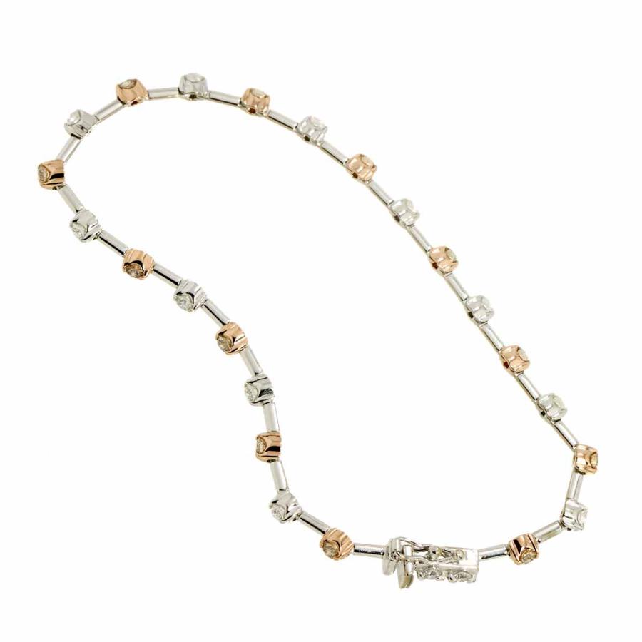 デビアス DE BEERS ライン LINE ダイヤ 1.25ct ブレスレット 18cm K18 WG PG ホワイト ピンクゴールド 750 Diamond Bracelet 90310644_2