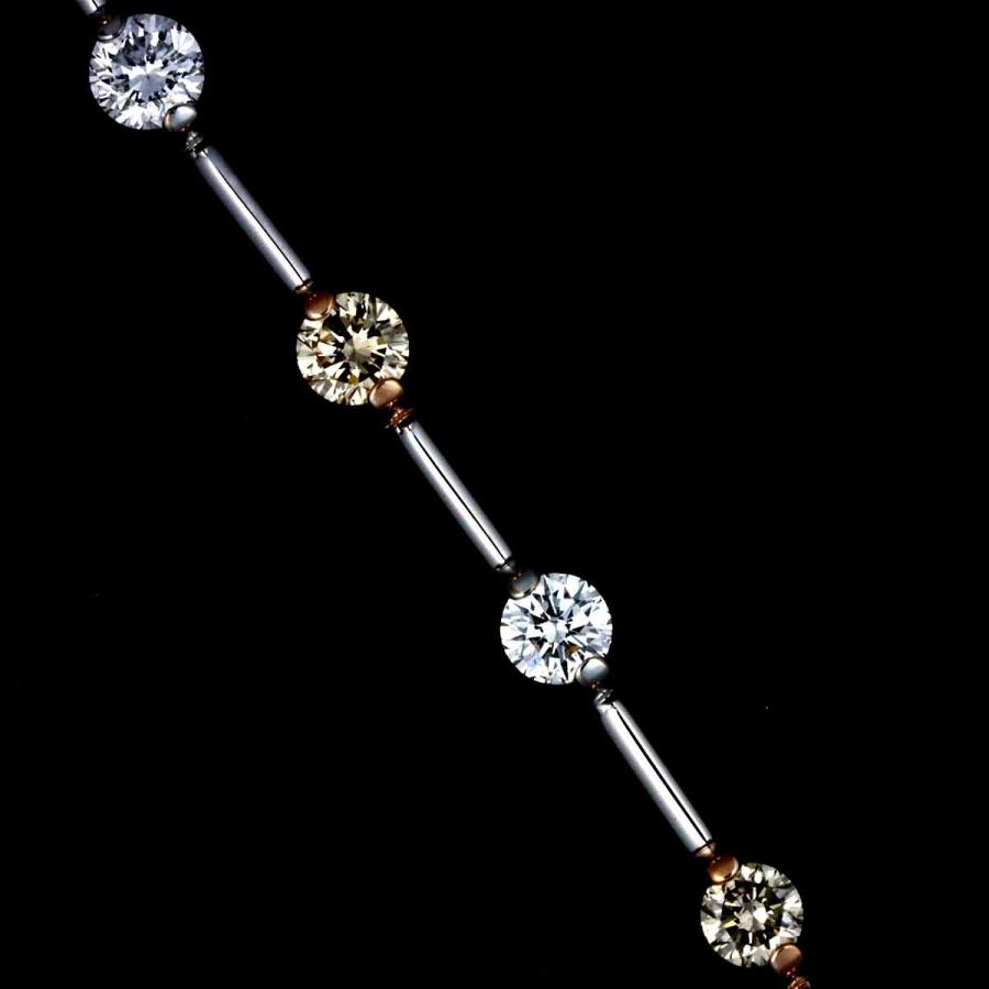 デビアス DE BEERS ライン LINE ダイヤ 1.25ct ブレスレット 18cm K18 WG PG ホワイト ピンクゴールド 750 Diamond Bracelet 90310644_7