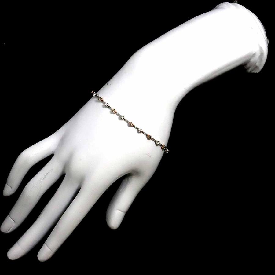 デビアス DE BEERS ライン LINE ダイヤ 1.25ct ブレスレット 18cm K18 WG PG ホワイト ピンクゴールド 750 Diamond Bracelet 90310644_8