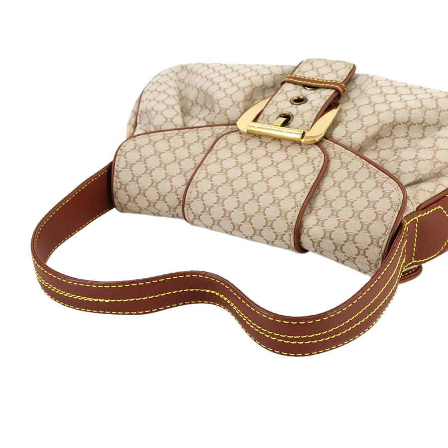 CELINE セリーヌ Cマカダム ハンド バッグ ブラウンキャンバス レザー CELINE（セリーヌ） 新品同様 マカダム ハンド バッグ キャンバス