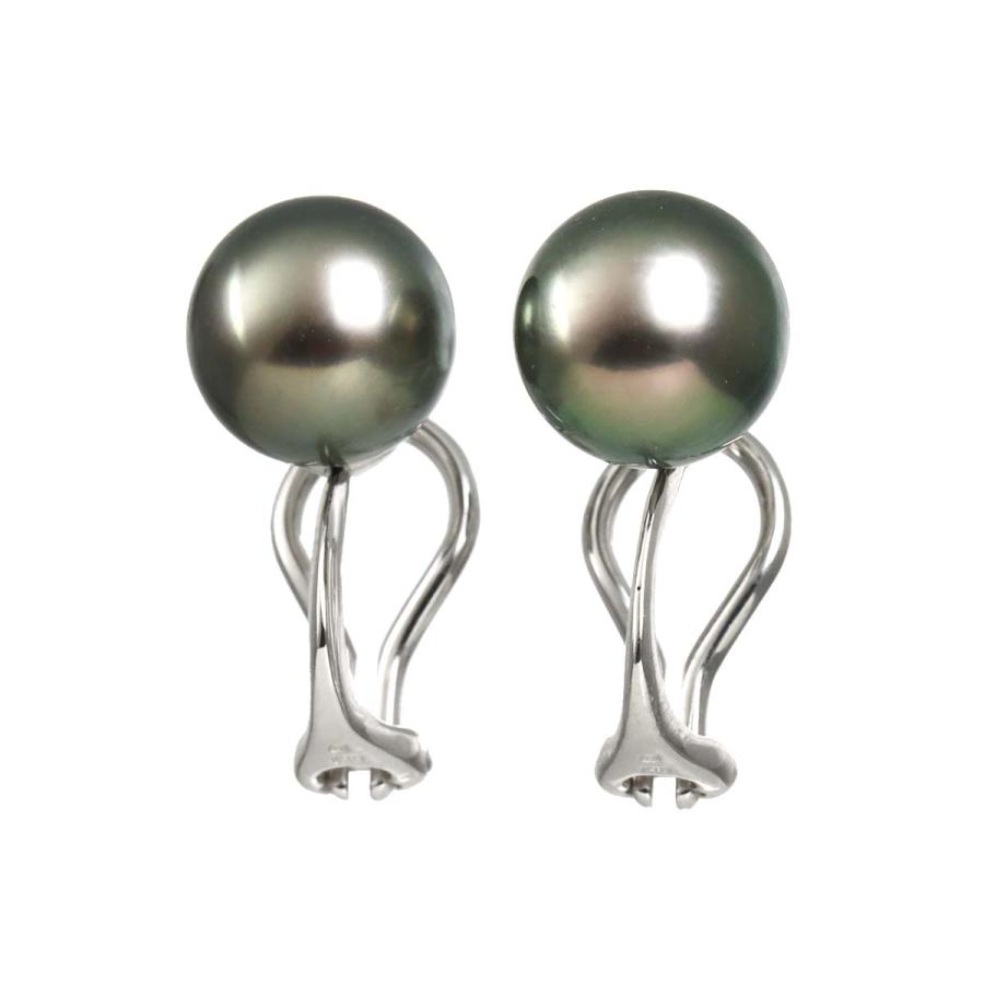 MIKIMOTO（ミキモト） 黒蝶真珠 9.4mm イヤリング K18 WG ホワイト 